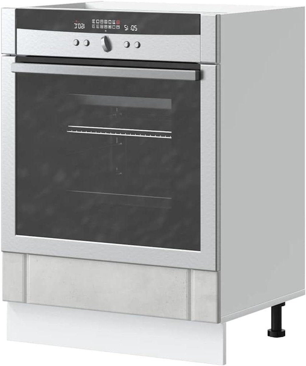 Ovenombouwkast - Keukenkast - Keuken Organisatie - Verstelbare Poten - 60 x 46 x 81.5 cm - Betongrijs