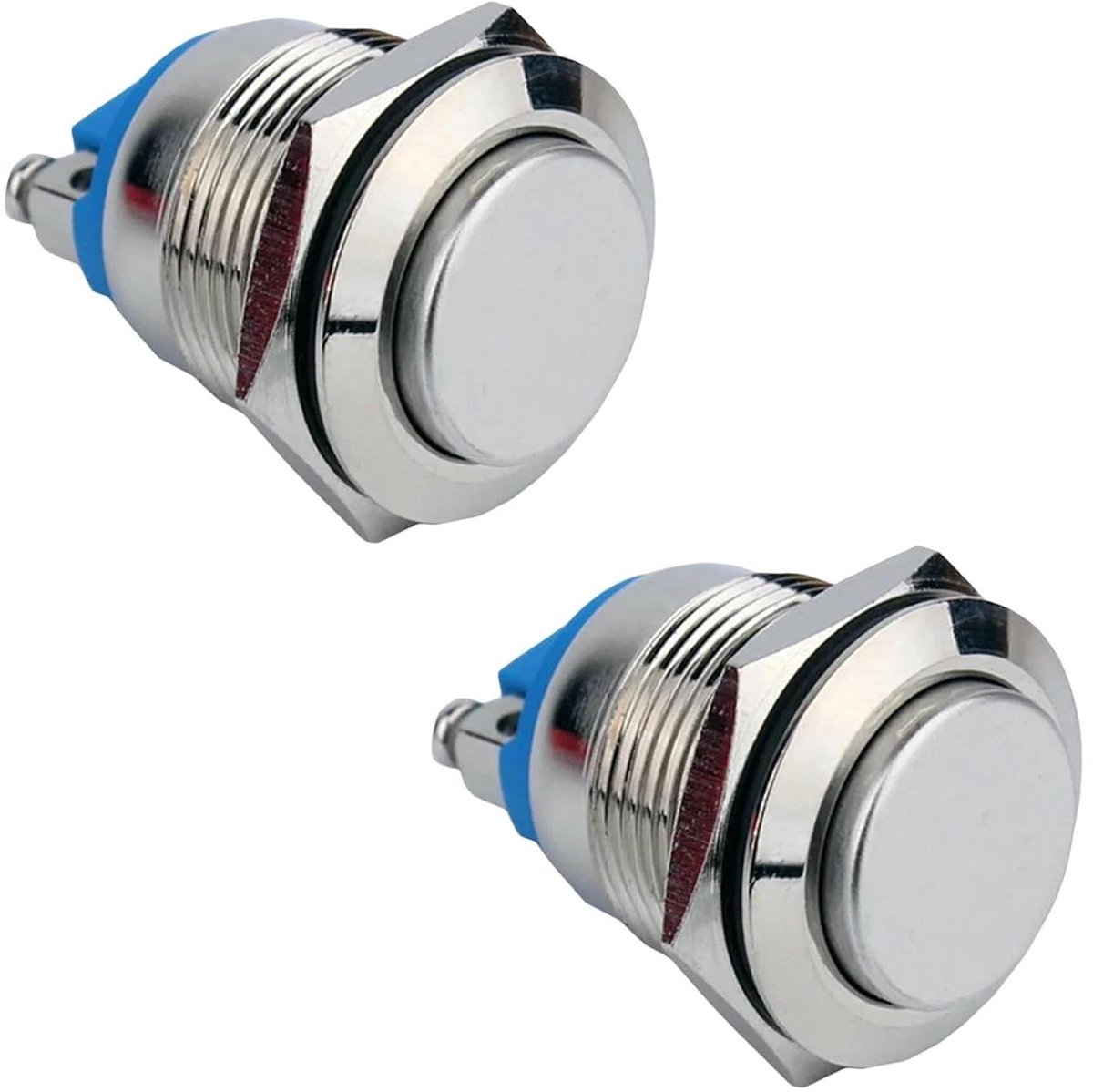 Drukknop - Belknop Startknop - Elektrische Schakeling - Roestvrij Staal - 16 mm - Hoger