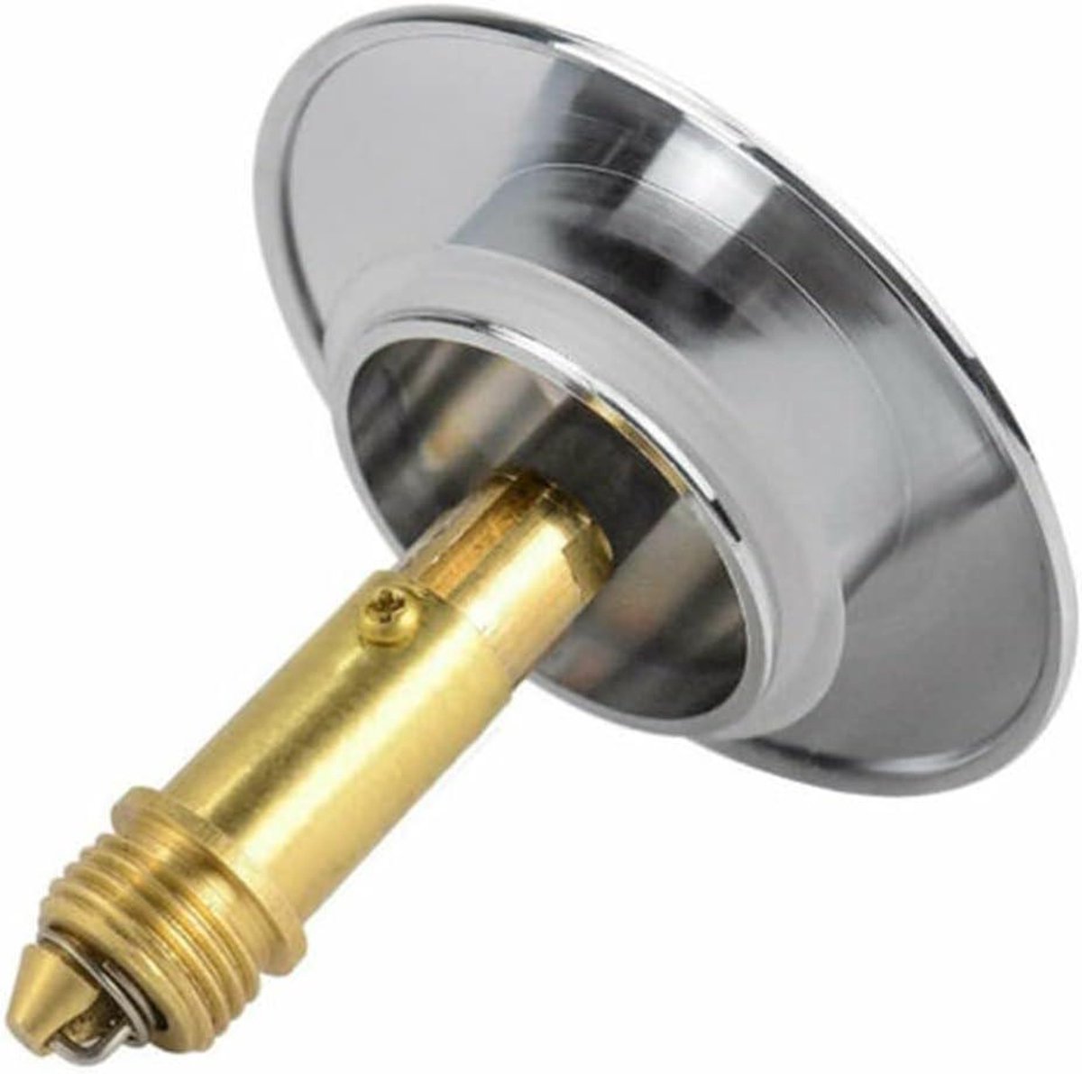 Wastafel Afvoer Plug - Afvoerstop Badkamer Klik Klak Plug - Afvoer Afdichten - Massief Koper Verchroomd - 66mm Diameter - Chroom