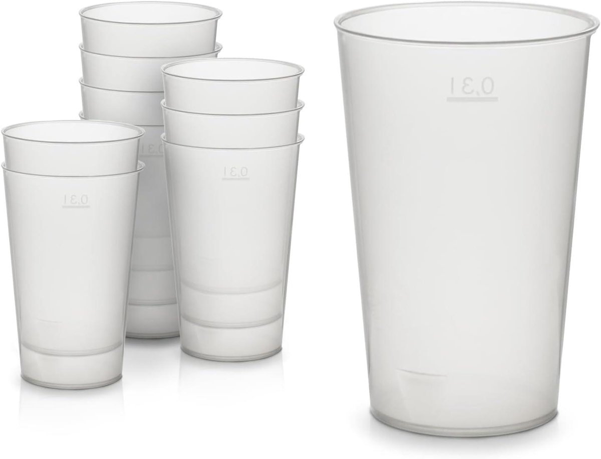 Statiegeldbekers - Plastic bekers Herbruikbare bekers - Feesten en evenementen - Onbreekbaar polypropyleen - 500 ml - Transparant