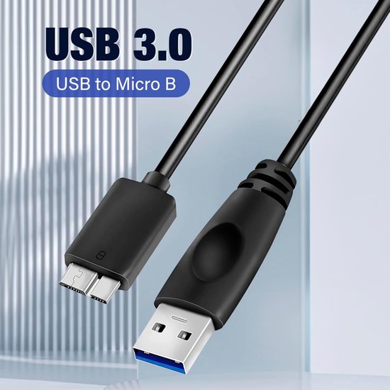 USB 3.0 kabel - Micro USB kabel Externe harde schijf kabel - Gegevens Overzetten - Hoge Snelheid 5 Gbps — afbeelding 2