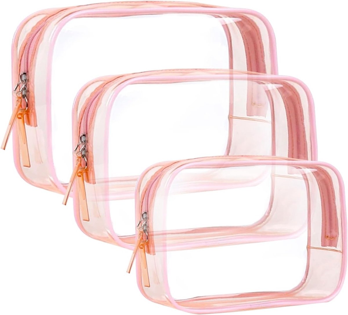 Transparante Toilettas Set van 3 - Waterdichte Cosmetica Tassen voor Reizen - Geschikt voo
