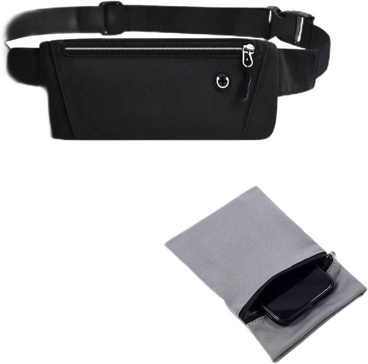 Waterdichte Hardloopriem voor Mannen en Vrouwen - Set van 2 met Verstelbare Elastische Tailleband en Ademend Ontwerp voor Joggen, Wandelen en Fitnessactiviteiten