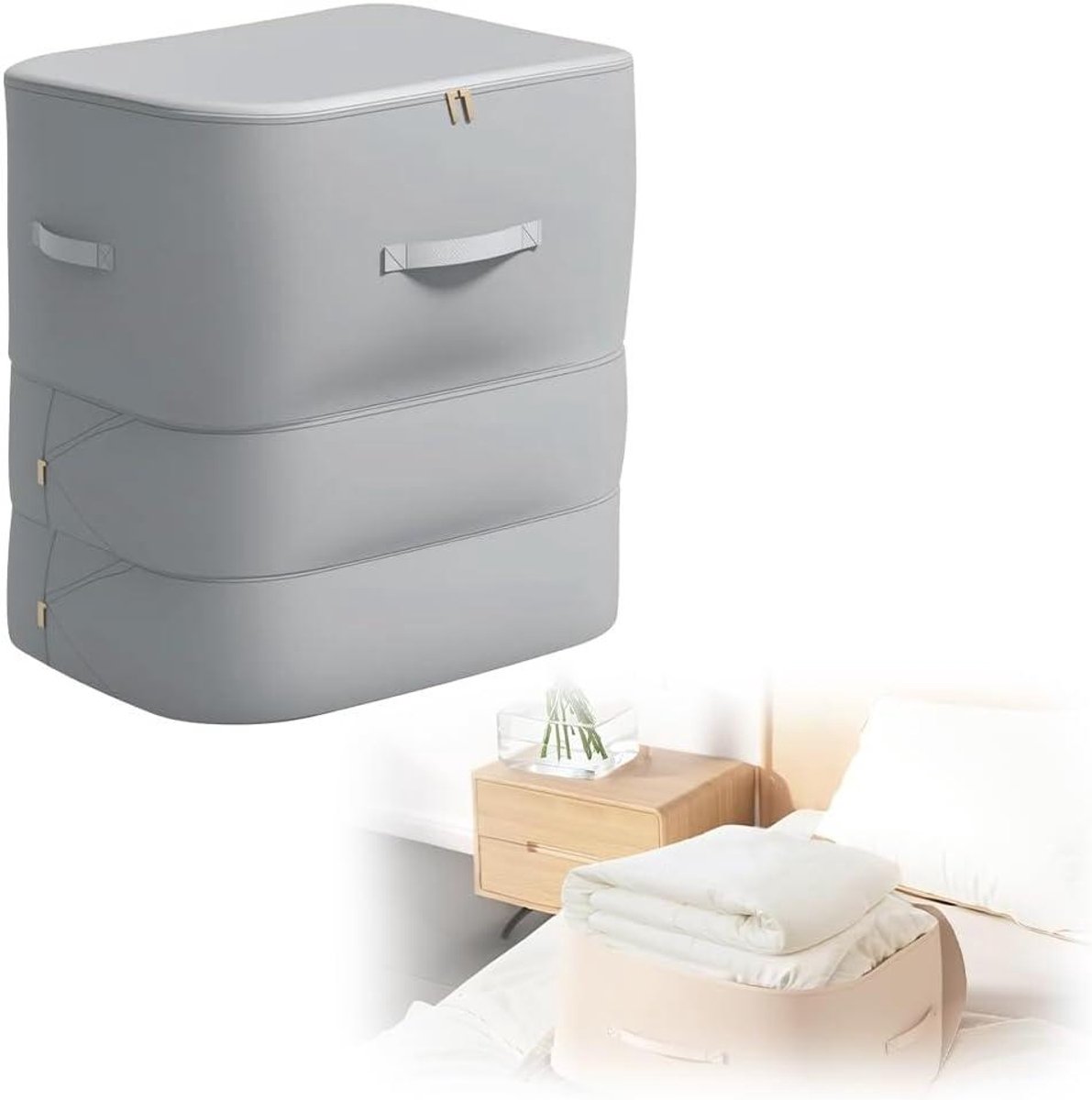 Opbergtas Organizer - Compressiezak Beddengoed - Ruimte Besparen - Zelfcompressie Ontwerp - XXXL - Grijs