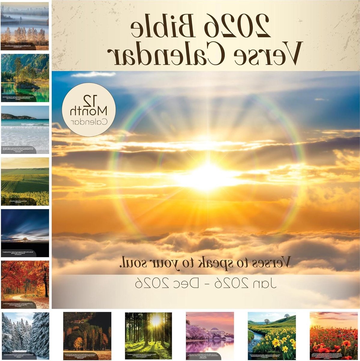 Christelijke Muurkalender - Bijbelverskalender Religieuze Kalender - Jaarlijkse Planning - Inspirerende Bijbelverzen - 12x12 inch - Niet gespecificeerd