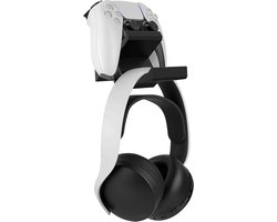 Dual Gamepad Controller en Hoofdtelefoon Stand Houder, Wandgemonteerde Gaming Hoofdtelefoon Hanger voor PS5, Xbox ONE en Pulse 3D Headset (Zwart)