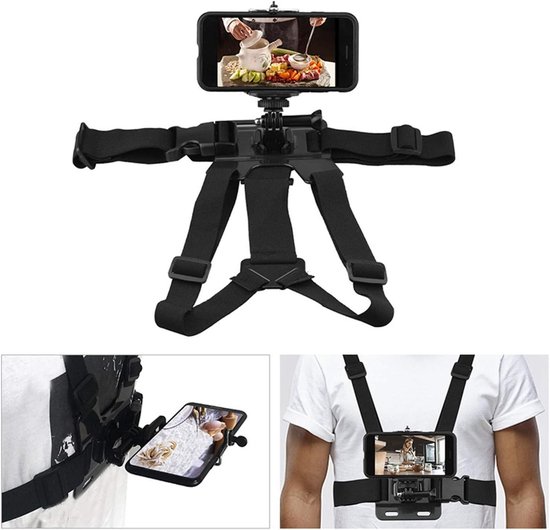 Draagbare Borstband voor Mobiele Telefoon, Universele Bevestiging met Clip voor Foto's, Stabiele en Betrouwbare Steun voor Actiefoto's en Video's — afbeelding 4