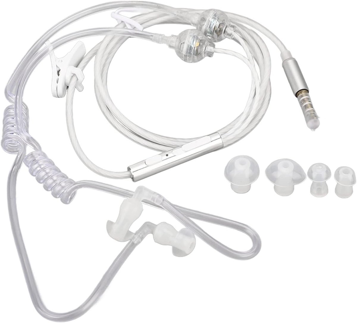 Ergonomische Draadloze Oordopjes met Geluidsisolatie, Stralingsvrije Binaurale Headset voor Laptop en Tablet (Wit)