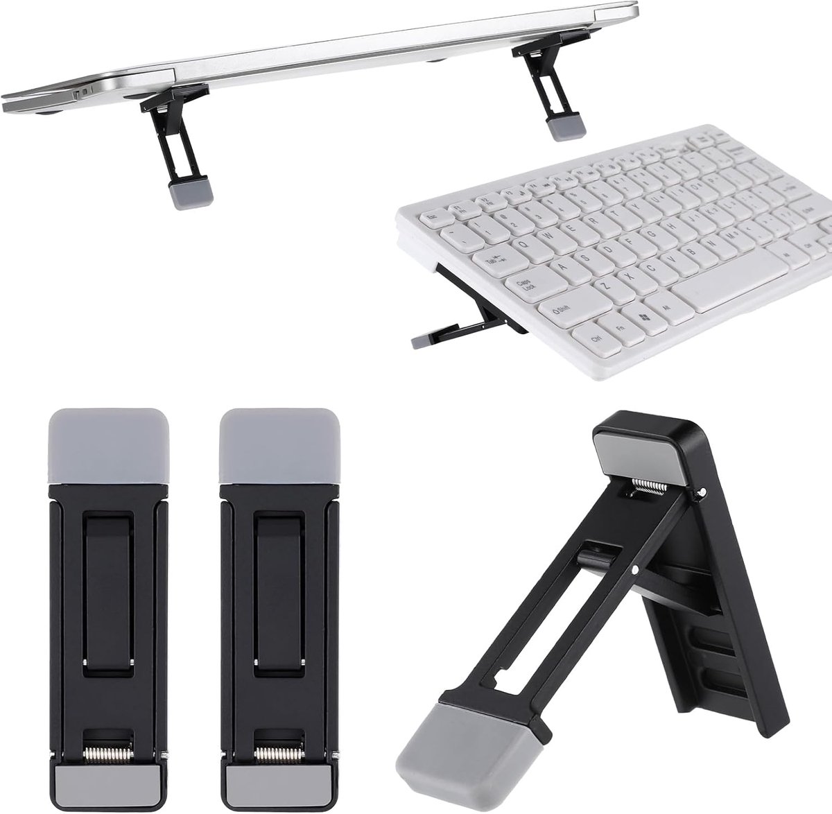 carmdering - Keyboard Ständer - Tastatur Erhöhung - Laptopständer - Snelle Warmteafvoer - Onzichtbaar Ontwerp - Zinklegering - Compact En Draagbaar - Ergonomische Hoogte - 2 Stuks