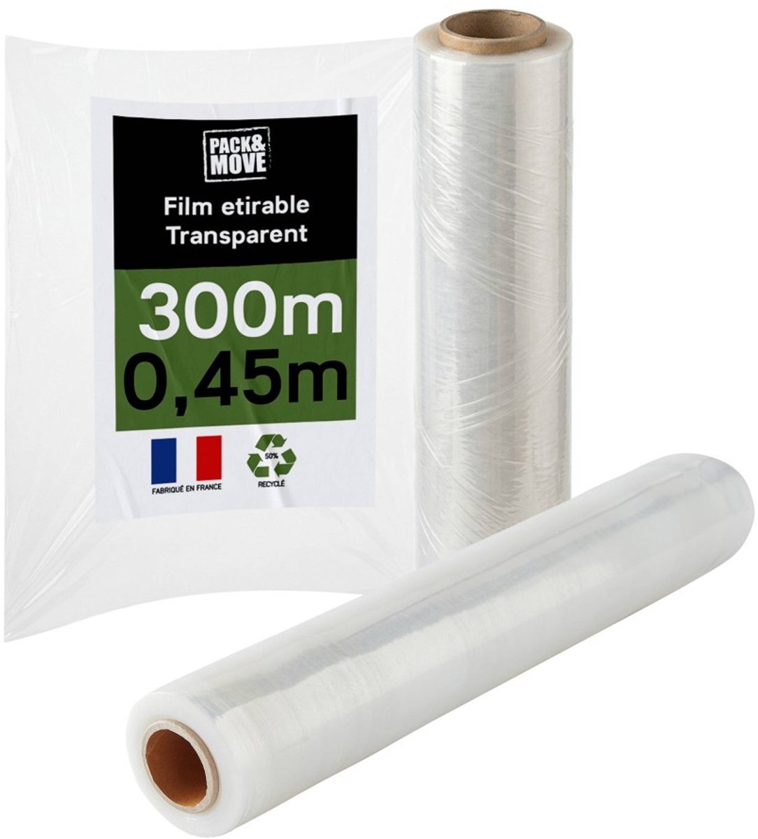 Pack And Move - Set 2 Rollen Rekfolie - 300 M - Transparant - Verhuizing rekfolie Verpakking rekfolie Pallet rekfolie Bescherming