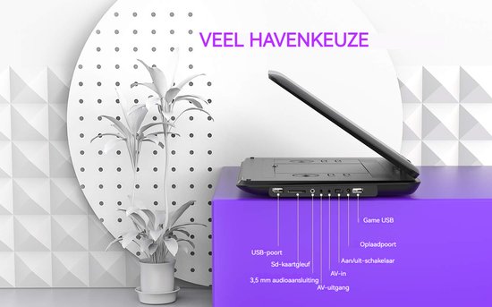 Boifun 17,5" draagbare dvd-speler met 15,6" groot HD-scherm, 6 uur oplaadbare batterij, ondersteuning voor USB/SD-kaart/Sync TV en meerdere schijfformaten, luidspreker met hoog volume, met 32GB Karrt van Boifun — afbeelding 3