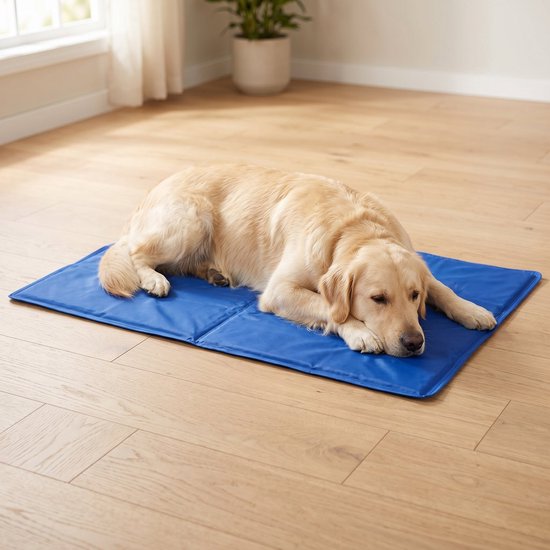Cheqo® Koelmat voor Honden - Verkoelende Mat voor Huisdieren - Gelmat - Koelmat voor Katten - Cooling Mat Hond - Koelkussen - Koeldeken - Coolmat - Zelfkoelend - Koelmat Hond Antislip - Bench Mat Zomer - Waterdicht - Niet-giftige Gel