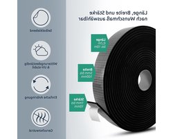 EPDM Afdichtingstape - Celrubber tape - Tochtvrij maken - Zelfklevend sterk - 45 x 8 mm - Zwart