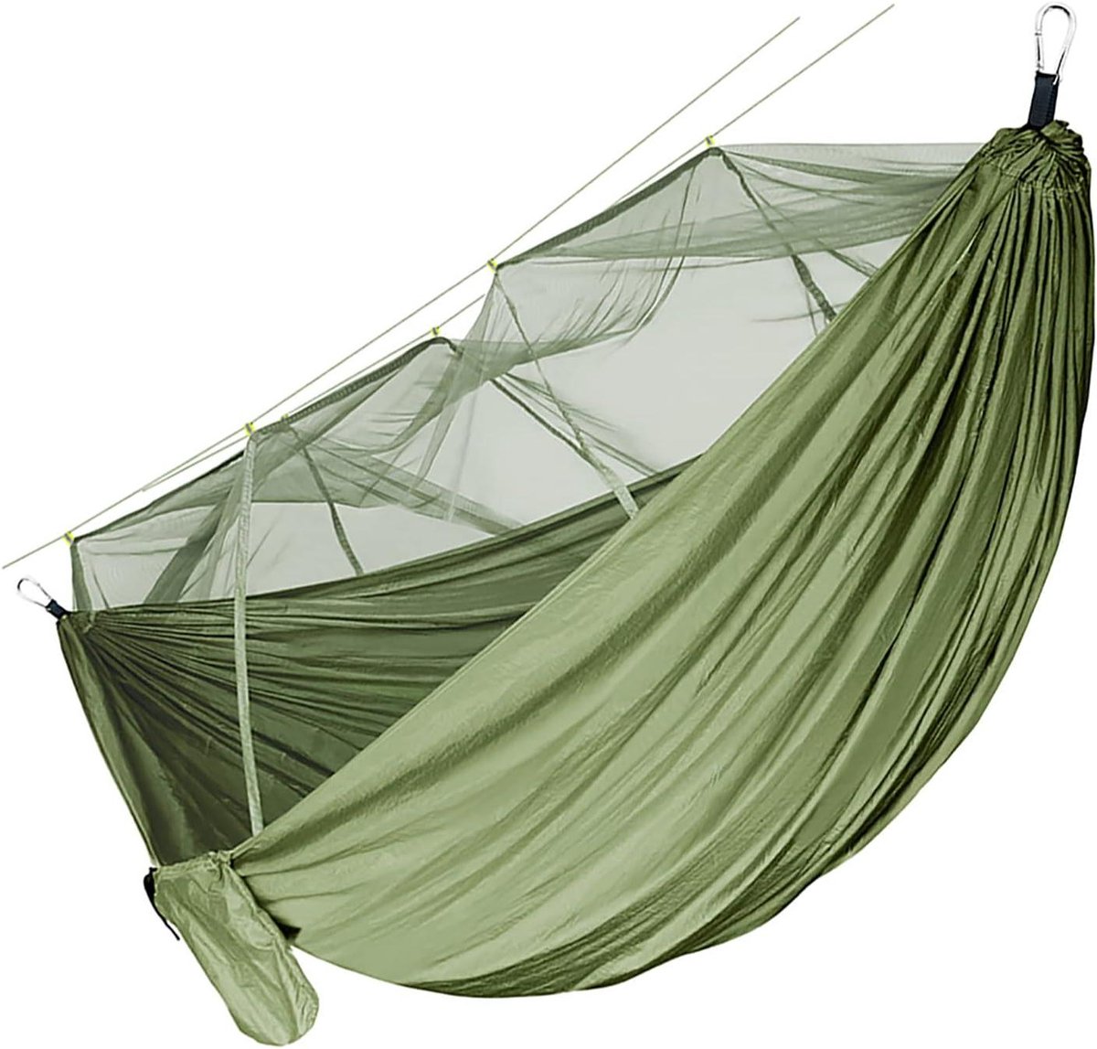 Outdoor Hangmat - Reis Hangmat - Kamperen en Reizen - Met Geïntegreerd Muggennet - 260 x 140 cm - Geel