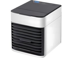 Mini Aircooler – USB Luchtkoeler met Bevochtiger – 375ml Watertank – 3 Snelheden – Draagbaar – voor Bureau & Slaapkamer