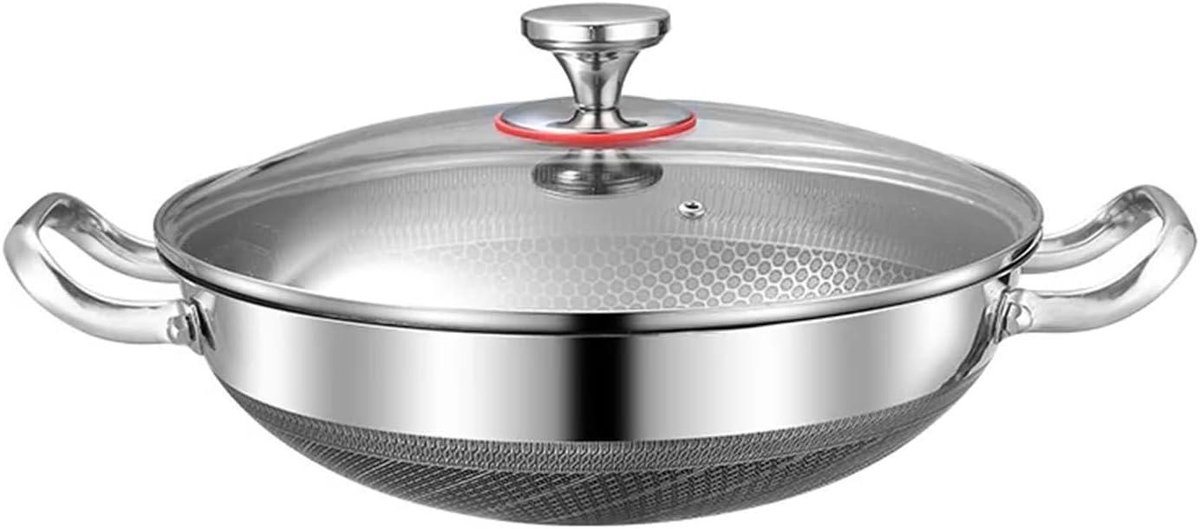 Dubbelzijdige Koekenpan - Antiaanbak Pan - Veelzijdig Koken - Platte Bodem - 36 cm Diameter - Zwart