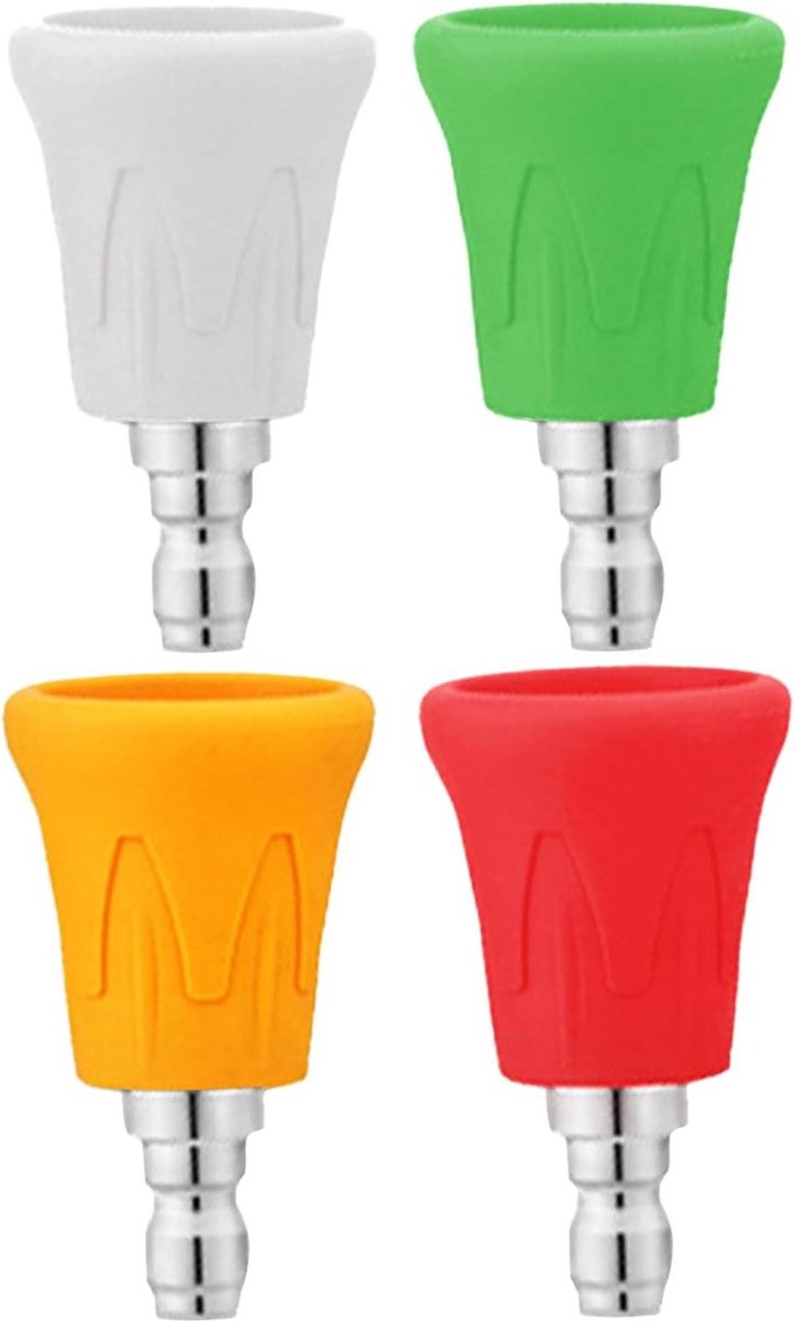 Hogedruk sproeiers - Reinigingsmondstukken - Auto Reinigen - Roestvrij staal - 4 Stuks - Multicolor