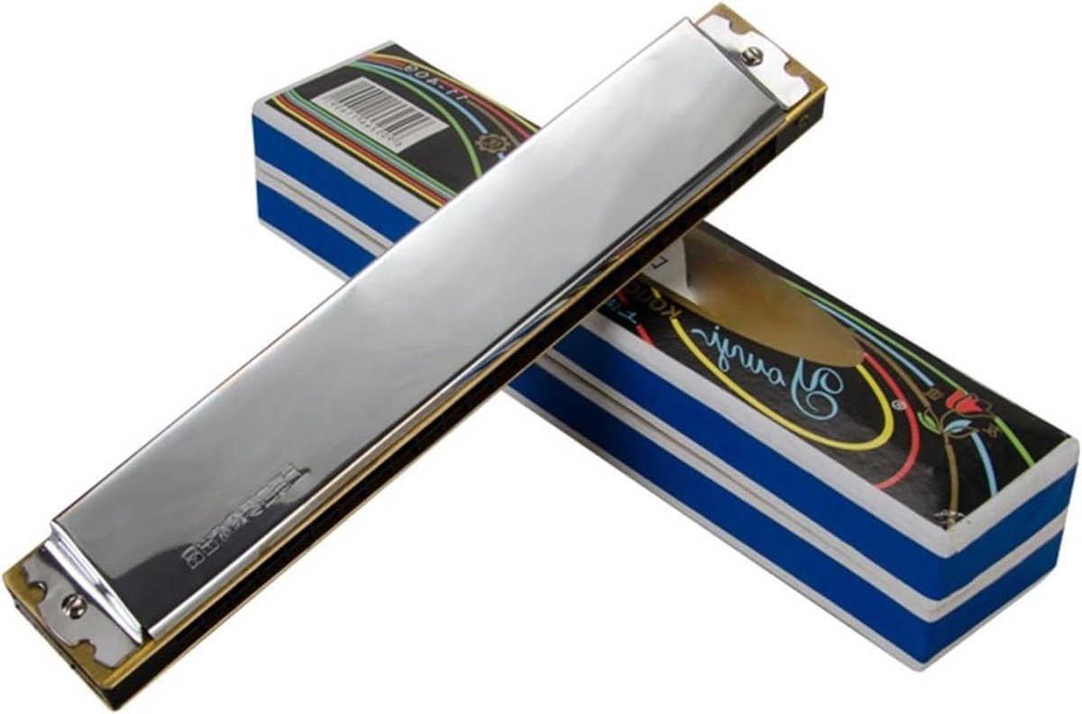 Mondharmonica - 24 Gaten Instrument - Muziek Leren - Goede Luchtdichtheid - One Size - Zilver