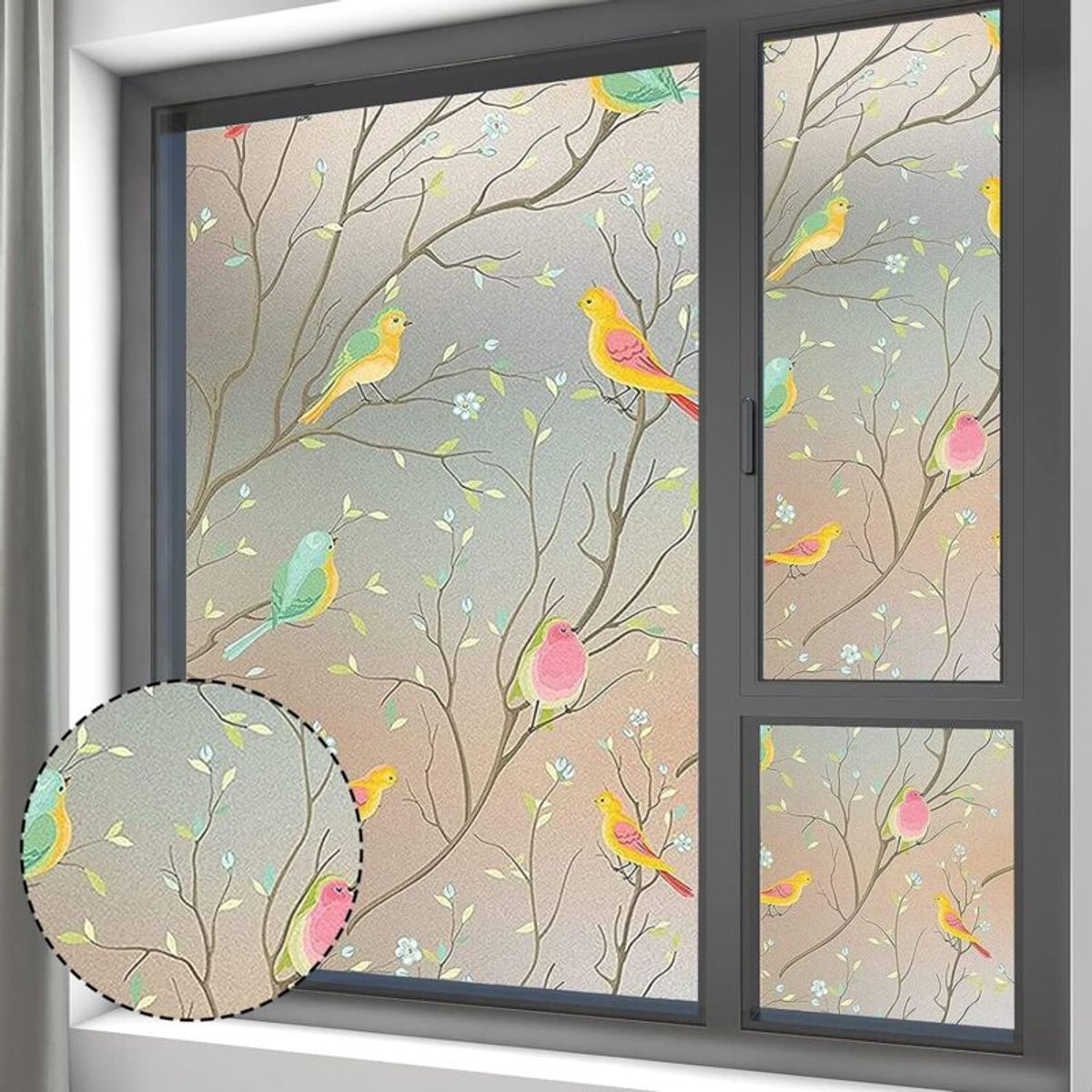 (45x500 cm) Raamfolie geschikt voor antistatische werking, privacyfolie, decoratief, lichtwerend, UV-beschermend, mat, ondoorzichtig glas, geschikt voor woningen, kantoren, slaapkamers en keukens.