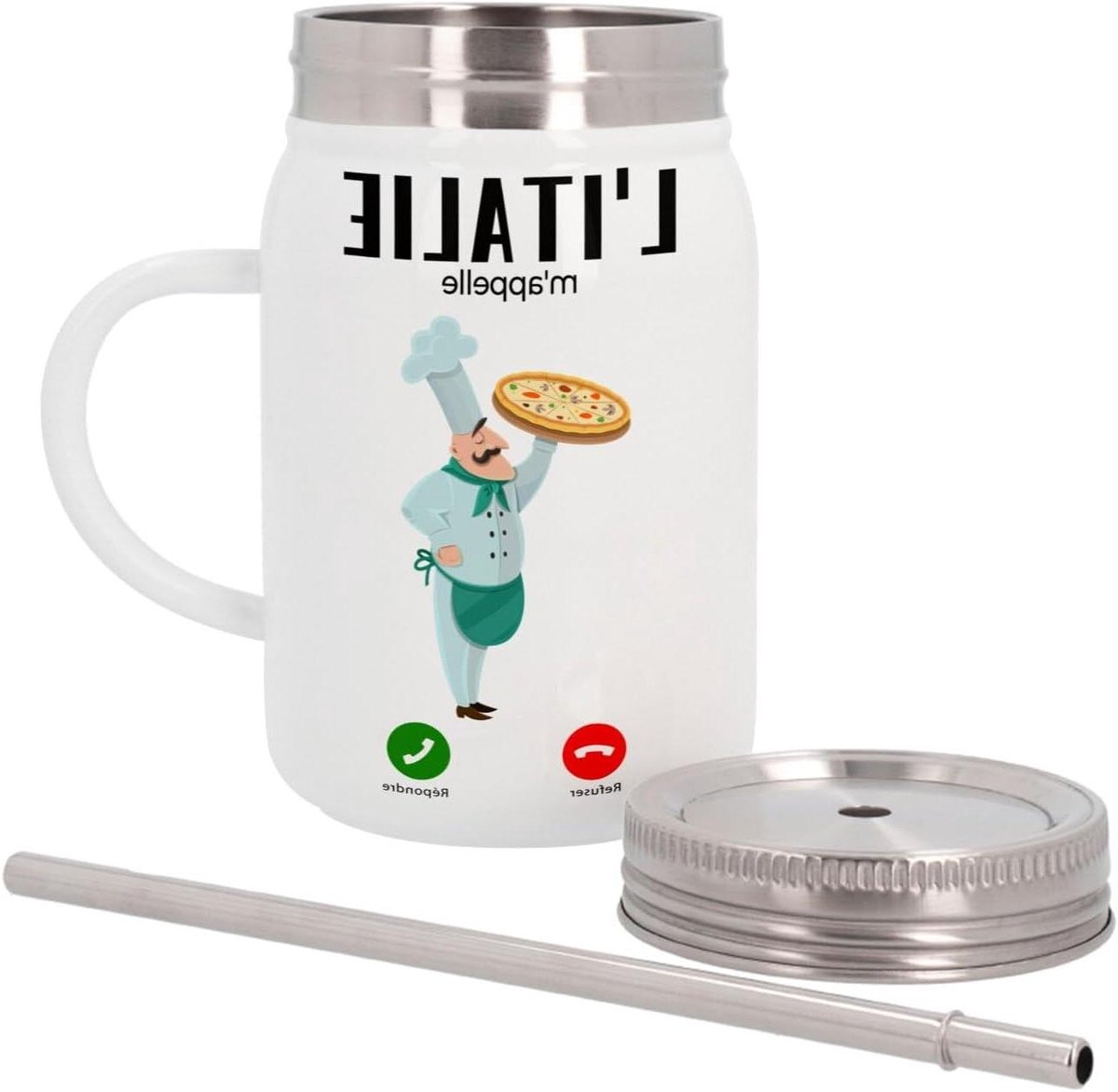 Thermosbeker RVS - Isolatie mok - Dranken meenemen - Dubbelwandige isolatie - 500 ml - Italië 1