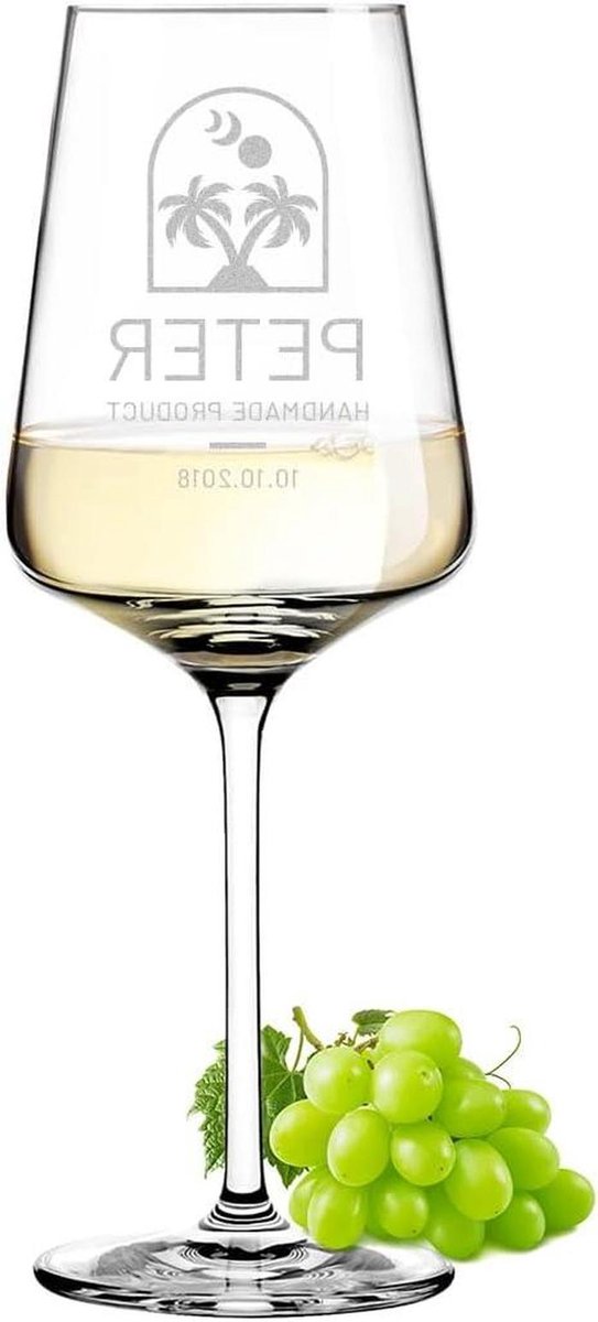 Wijnglas met gravure - Elegante glas - Wijn proeven - Gepersonaliseerd unicum - 560 ml - Helder