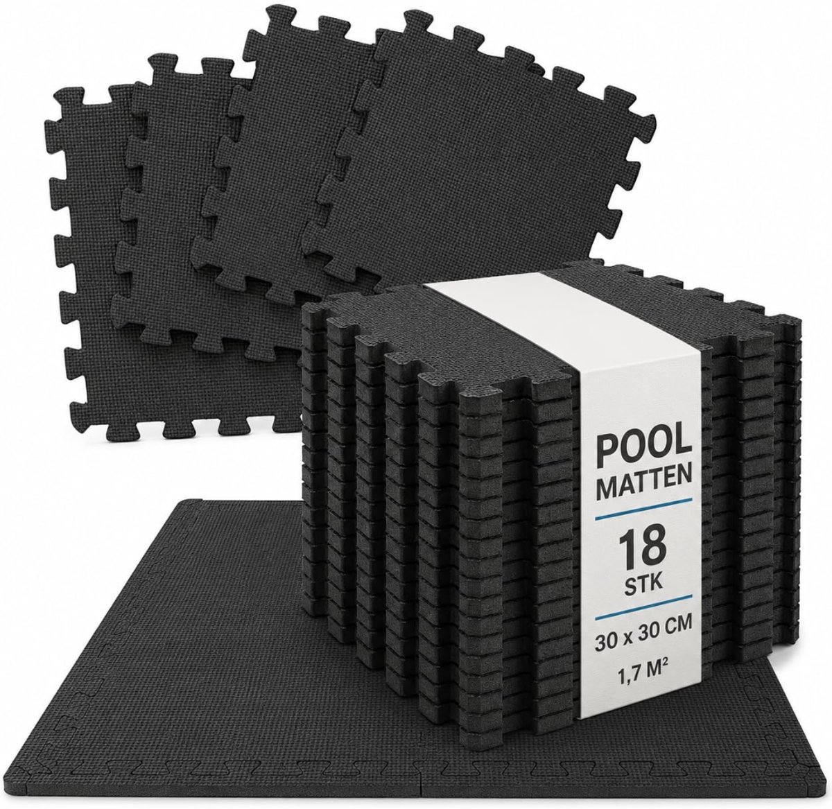 ZMR® Zwembad Tegels - Zwembadtegels - Tegels Zwembad - Zwart - 30cm x 30cm x 2cm