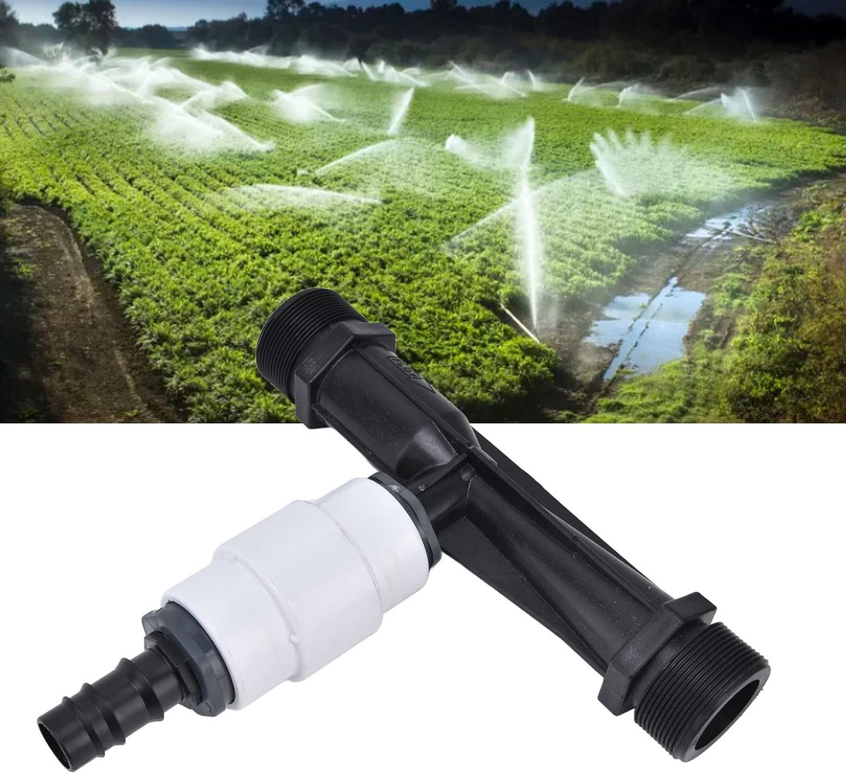 Venturi Meststof Injector - Vloeibare Bemester - Tuin Bemesten - Hydraulisch Gedreven - G2 Schroefdraad - Zwart
