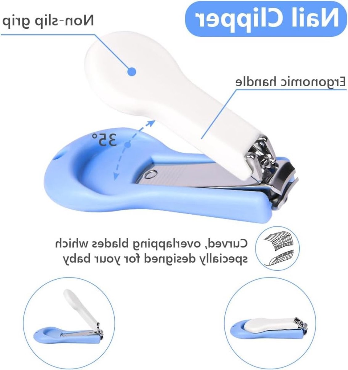 Complete 4-in-1 Baby Nagelverzorgingsset voor Pasgeborenen en Peuters met Schaar, Nagelknipper, Vijl en Pincet voor Veilige Manicure
