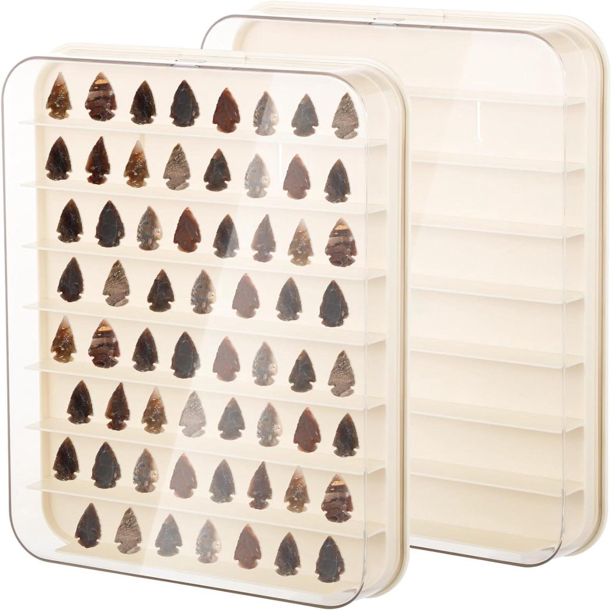 Pijlpuntvitrine Set - Muurhouder Organizer - Verzameling Tonen - Boorvrij Ophangsysteem - 32 x 26 cm - Wit