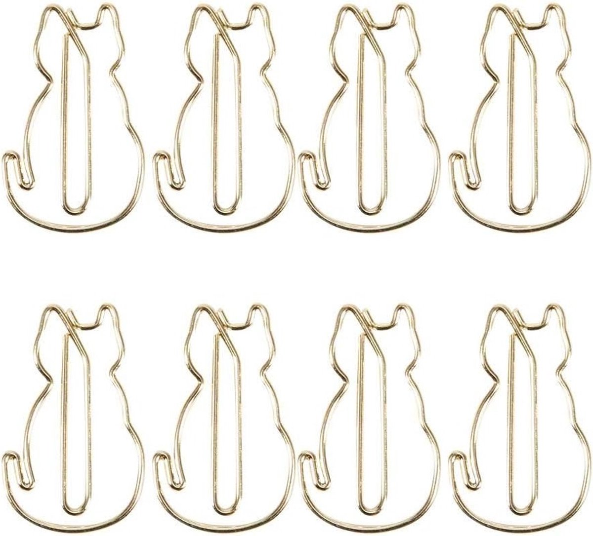Schattige Katvormige Paperclips en Metalen Boekenleggers - Dikke Pagina Markers voor Kantoor en School, 12 Stuks, 3x2cm