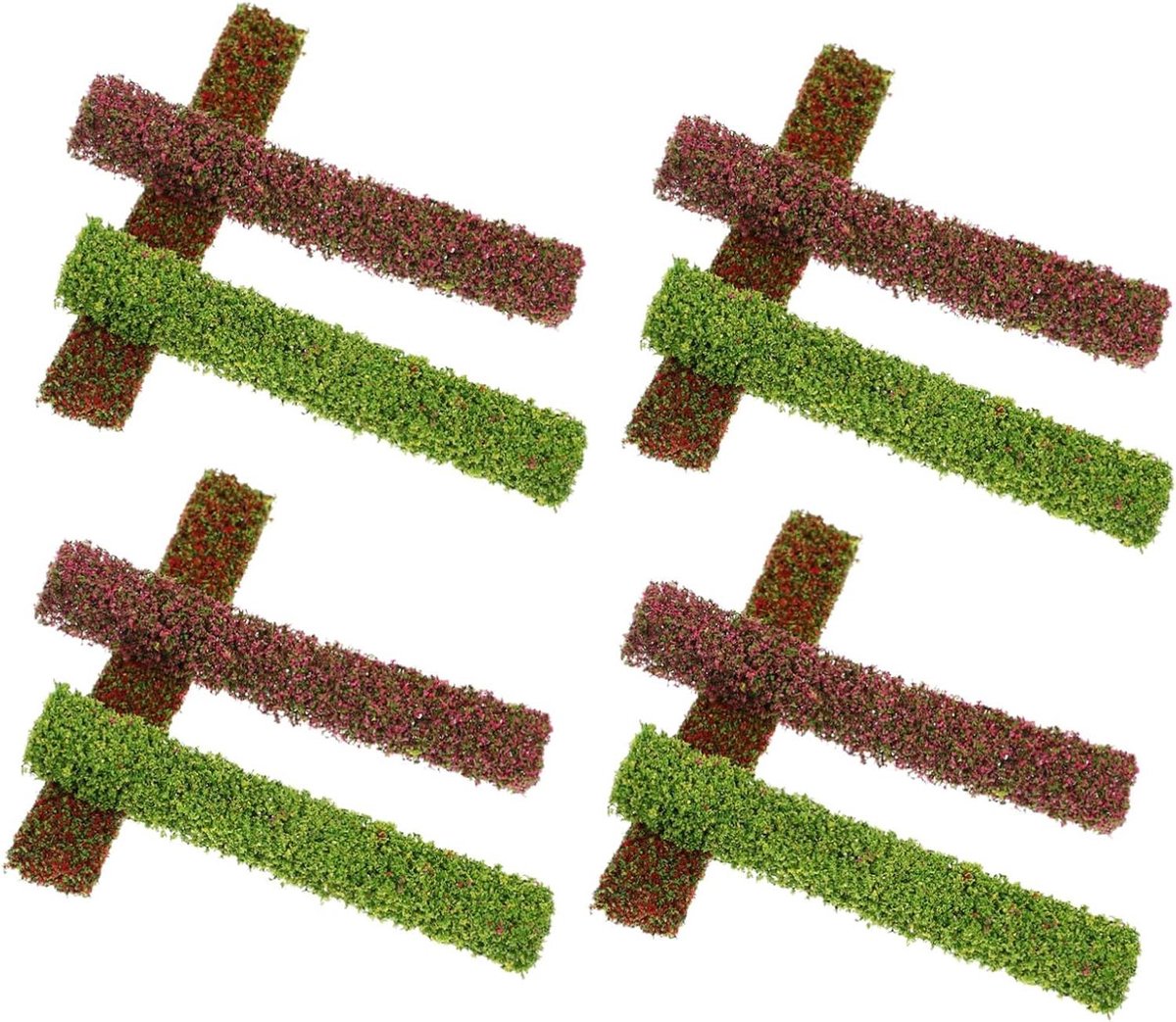 Gesimuleerde Struikstroken - Modelbaan Gras - Landschap Creëren - Realistische Look - 12 Stuks - Groen
