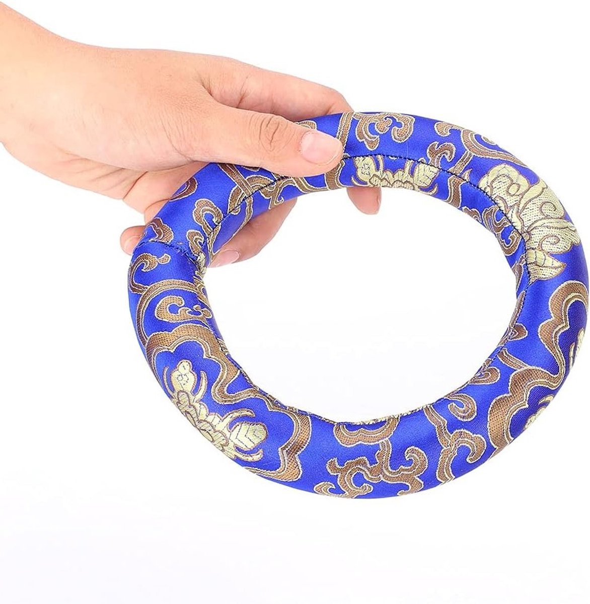 Meditatie Sound Bowl Pad van 16 cm, Zijde Brocade Kussen voor Zingen en Ontspanning, Ideaal voor 7-10 Inch Geluidskommen (Blauw)