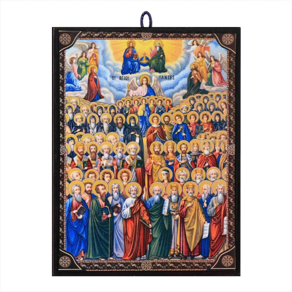 Dailygoods - Houten Icoon van Allerheiligen in Byzantijnse Stijl