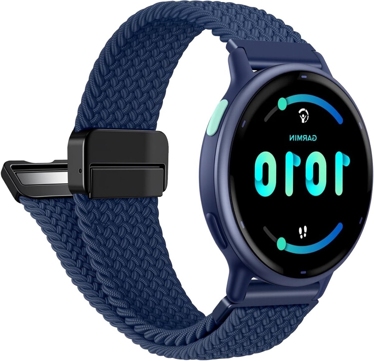 Gevlochten armband voor Garmin smartwatches, elastische nylon band met magneetsluiting, compatibel met Vivoactive en Forerunner modellen