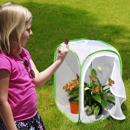 Insectennet voor planten, vlinderkweekkooi, draagbare insectenkweekkooi, insectennet voor planten,40x40x60cm van Merkloos	 — afbeelding 5