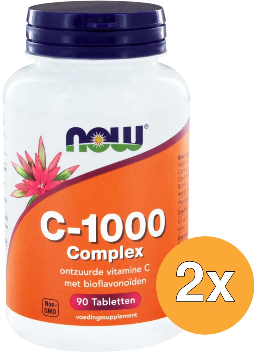 2x Now Vitamine C 1000 mg complex (90 tabletten)