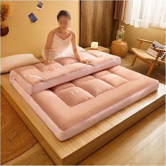 Opvouwbaar Matras - Draagbaar Bed - Comfortabel Slapen - Zachte Geborstelde Stof - 200 x 220 cm - Donker — afbeelding 3
