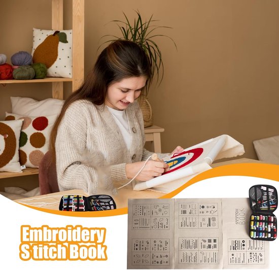 Borduurboek - Handwerk Gids - Creatief Hobbyen - Stapsgewijze Instructies - 20 x 18 x 9 cm - Meerdere Kleuren — afbeelding 5