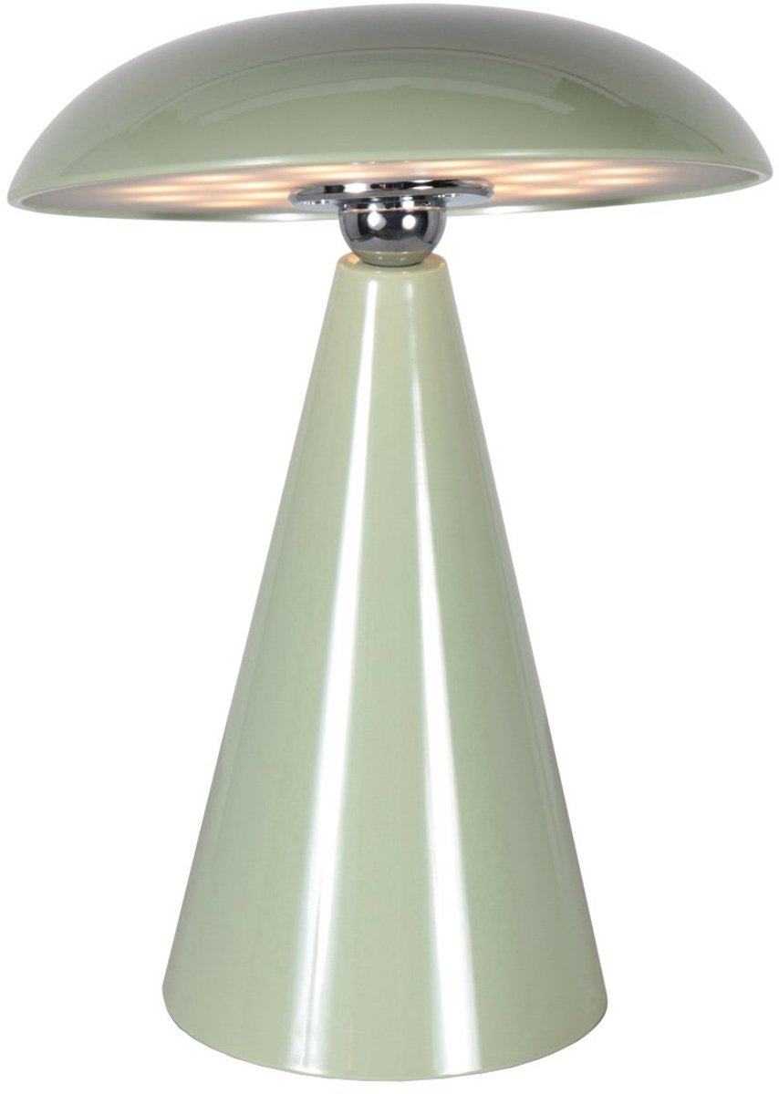 Tafellamp Mush 4856G - kantelbare draadloze sfeerlamp van kunststof en metaal in glanzend pastelgroen - Anne Light Home - Compact met diameter 16 cm en hoogte 21 cm