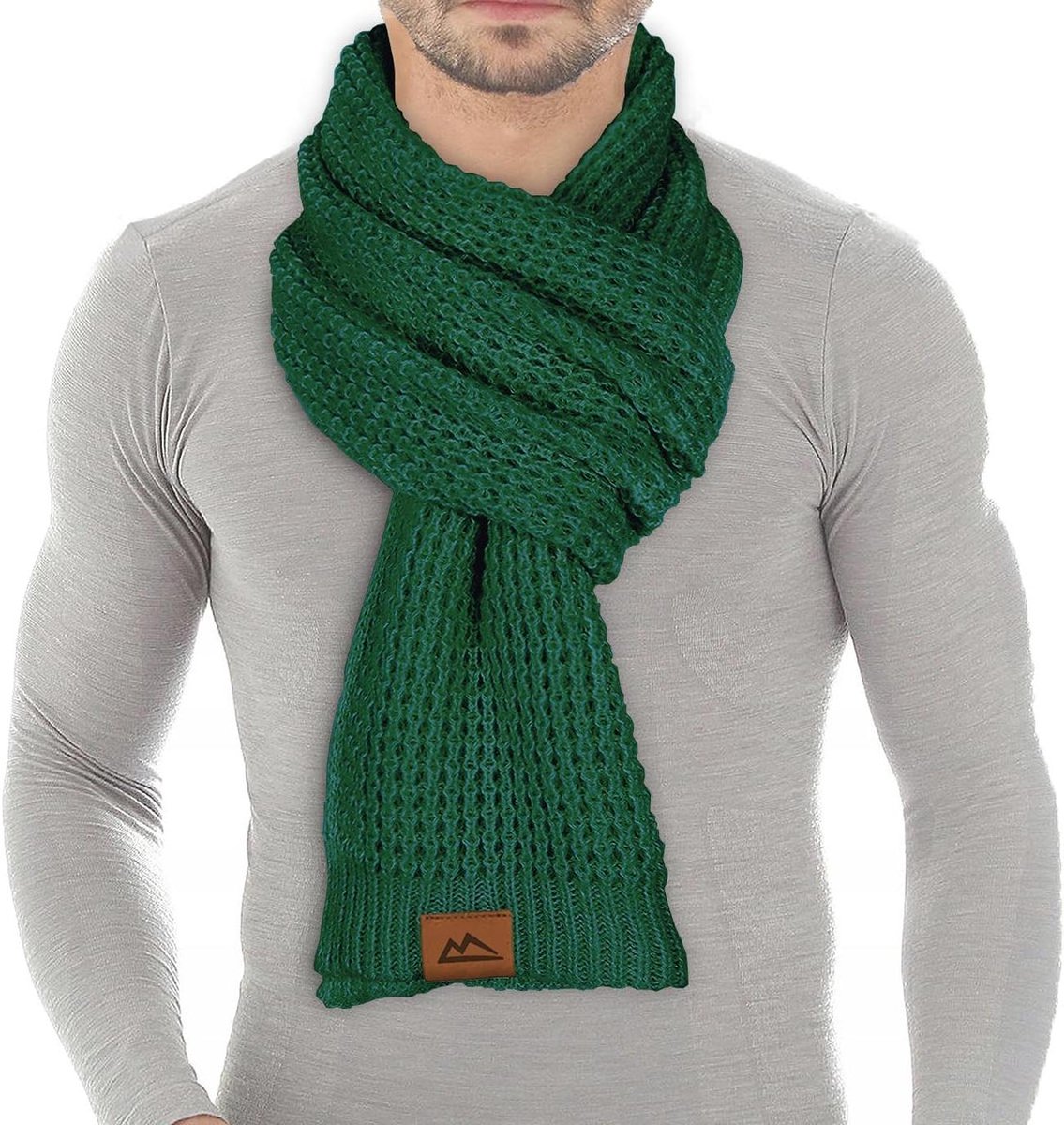 Gebreide Sjaal - Wafelpatroon Accessoire - Warm Blijven - Huidvriendelijk Materiaal - 180 x 35 cm - Neutrale Kleuren