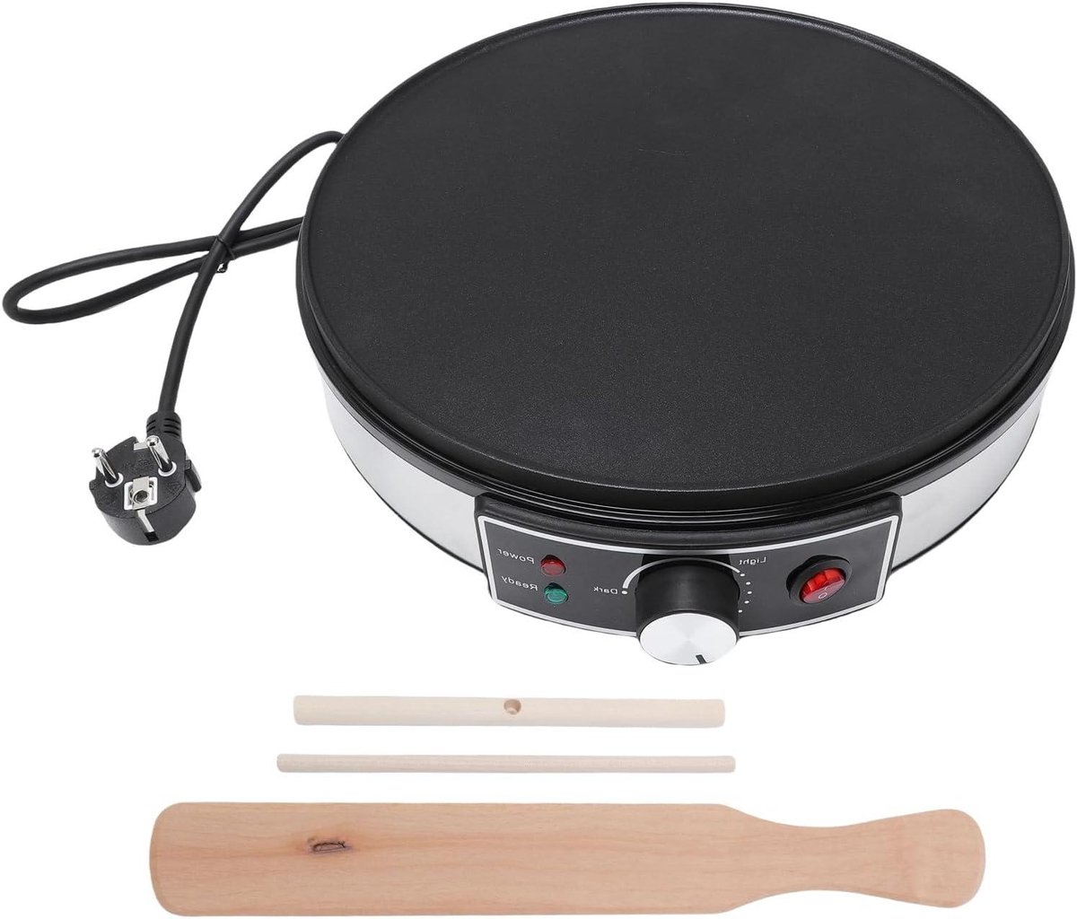 Elektrische Pannenkoekenpan - Bakplaat Griddle - Lekker Ontbijten - Automatische Temperatuurregeling - 30 cm Diameter - Zwart
