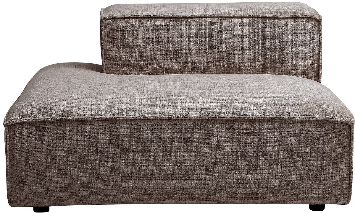 Vente-unique Chaise longue links in taupe chenillestof RUZOLO