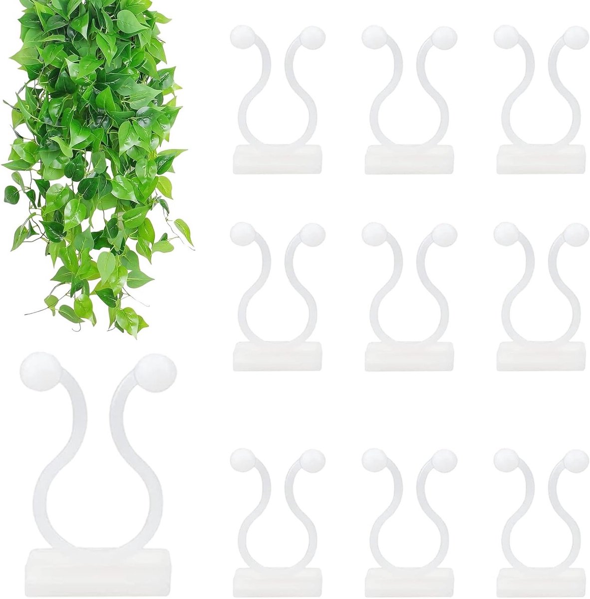 Zelfklevende Klimplant Bevestigingsclips - 50 Stuks Wandbeugels voor Plantensteun, Onzichtbare Wandclips voor Tuinplanten en Klimplanten