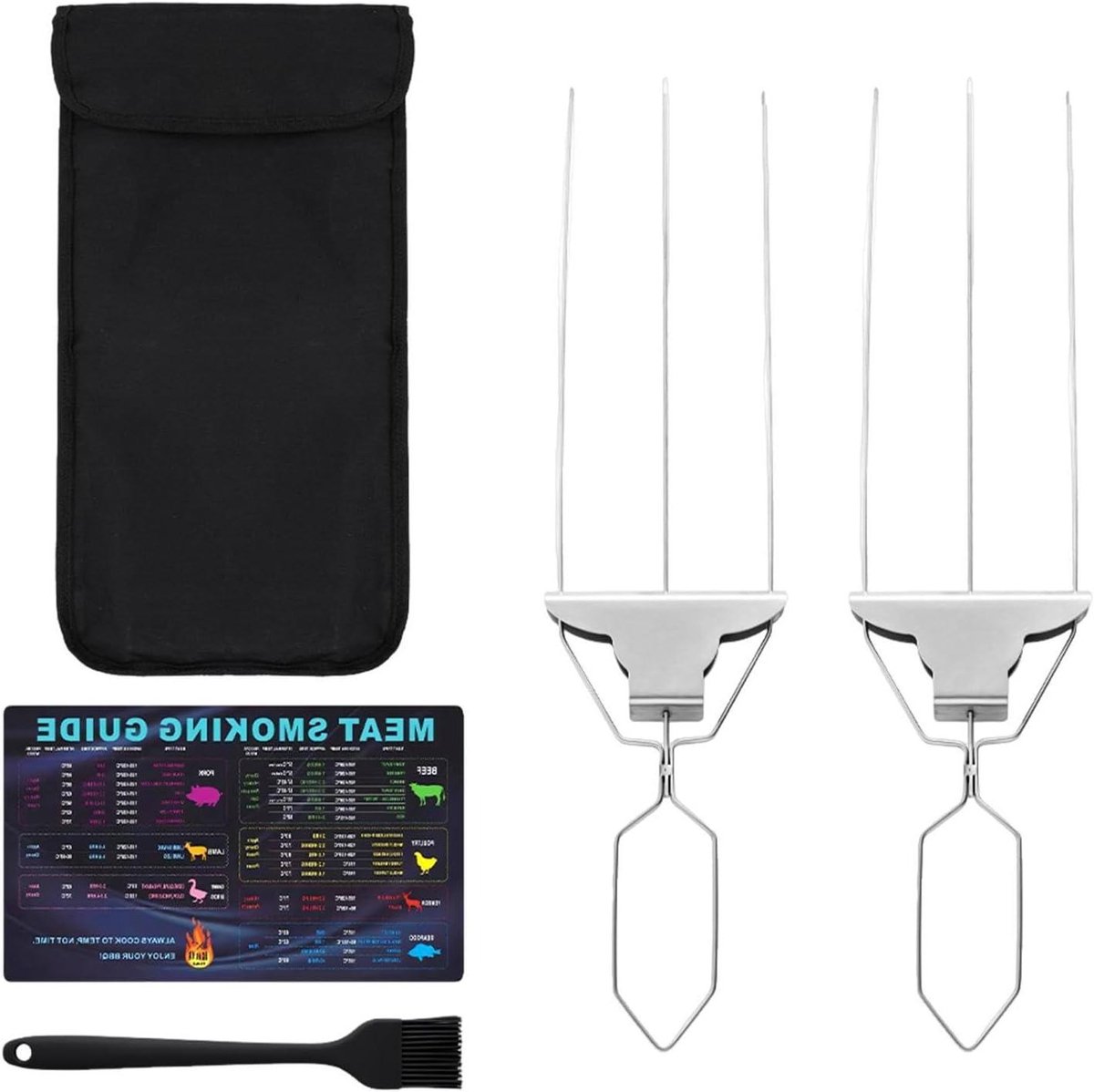 Barbecue Spiesen - Grill Stokjes - Vlees Grillen - Driepunts Ontwerp - 38 cm - Zilverkleurig