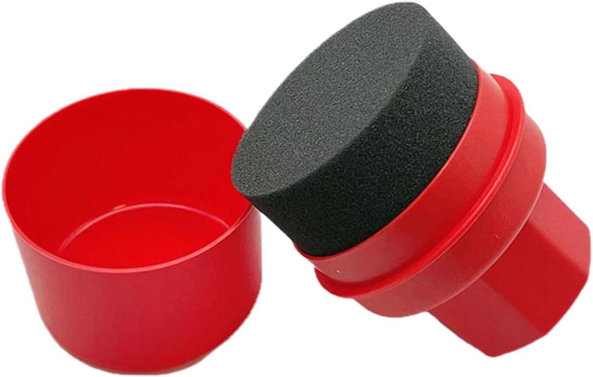 Autobanden Borstel - Wax Applicator - Band Onderhoud - Comfortabel Handvat - 12 x 8.5 cm - Rood