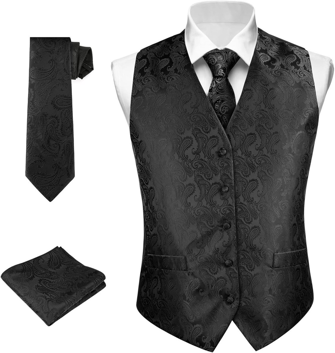 Elegante zwarte cardigan voor heren met zak, perfect voor bruiloften, zakelijke evenementen en feesten