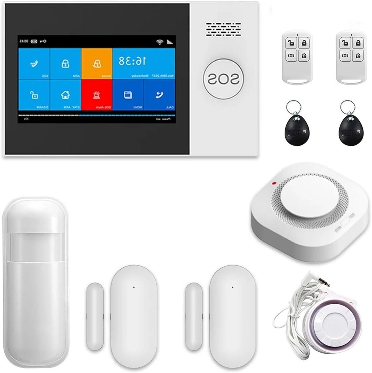 TUYA WIFI-alarmsysteem Met Detectorkits Deursensor Draadloos Beveiligingsalarm For Thuis Compleet Alarmsysteem(A)