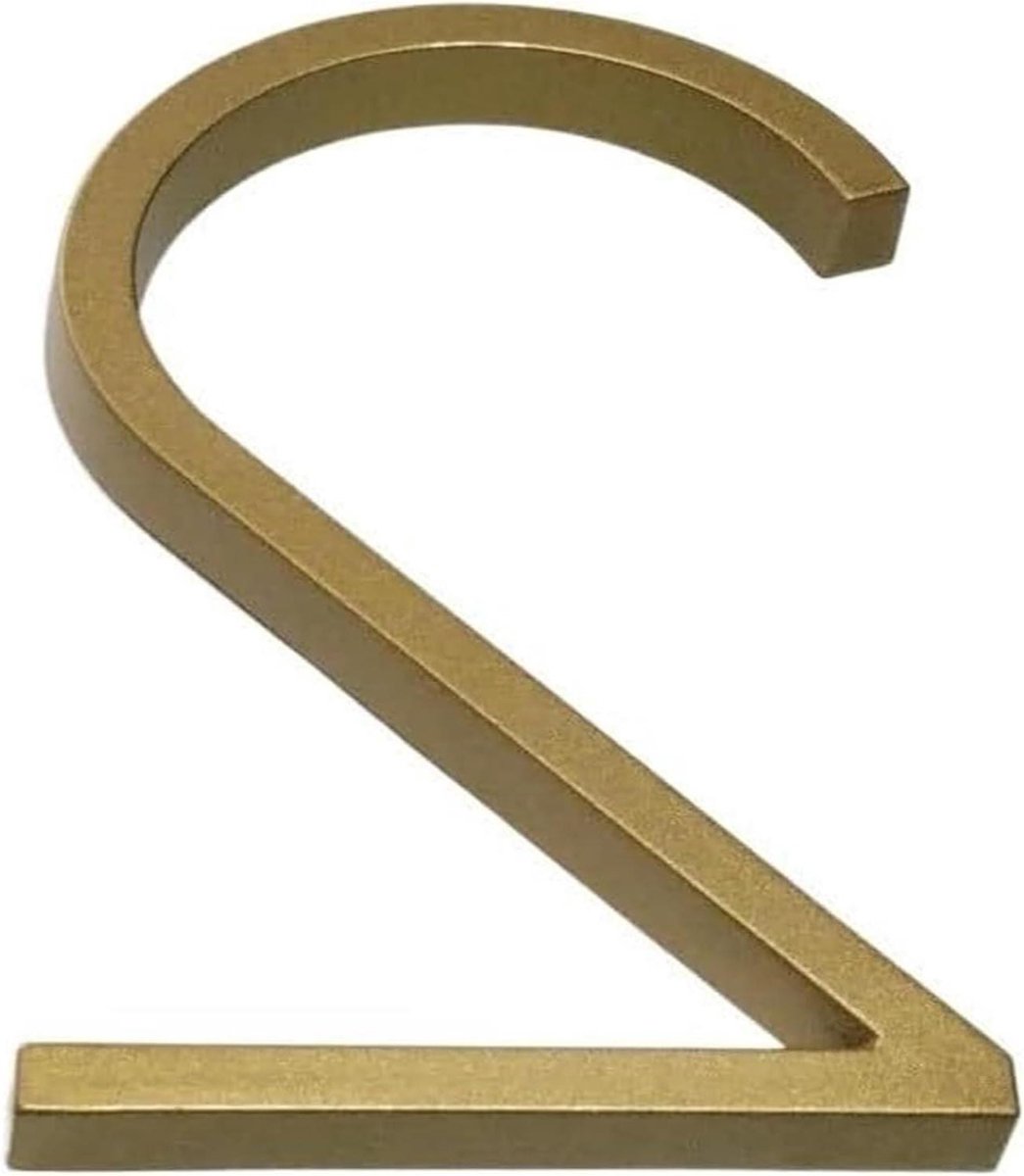 Huisnummer Bord - Deurnummer Plaat - Adres Aanduiding - Zwevend Modern Design - 5 Inch Hoog - Goud