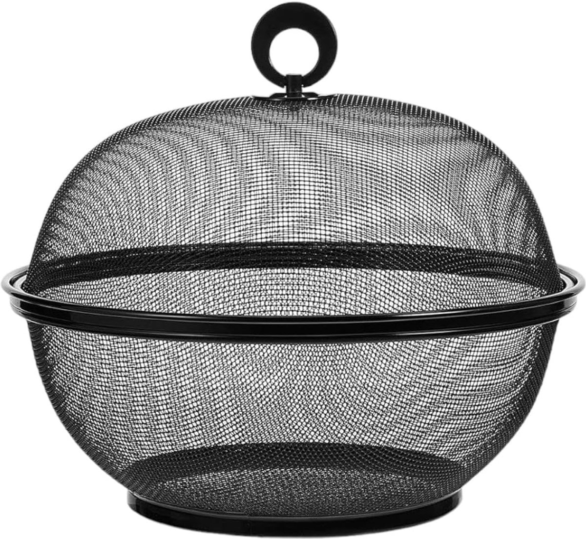 Fruit Basket with Fly Hood - Black - Diameter: 22.5 cm - Fruit Grer - Black Fruit Basket