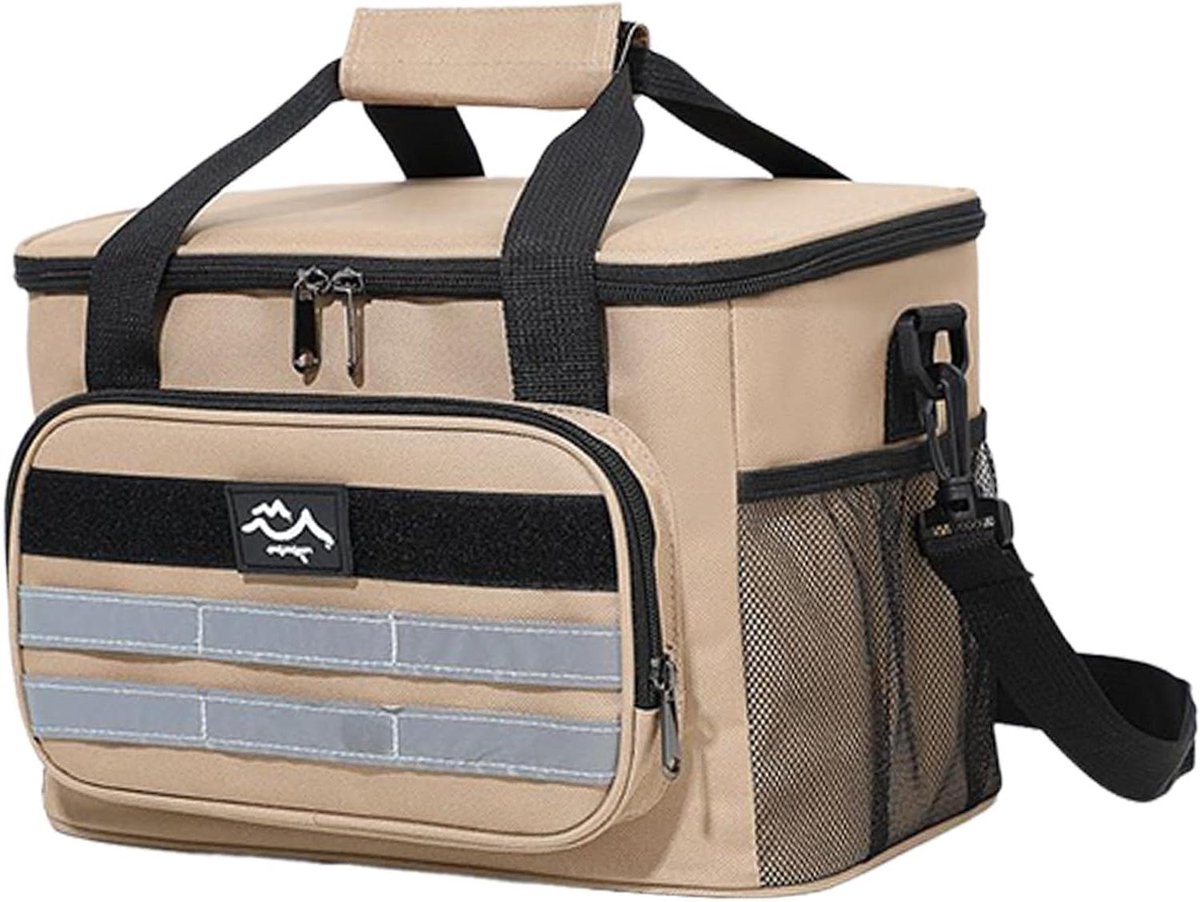 Strandkoeler - Lunchbox - Picknick en kamperen - Waterdicht en geïsoleerd - 30 x 21 x 18 cm - Kaki